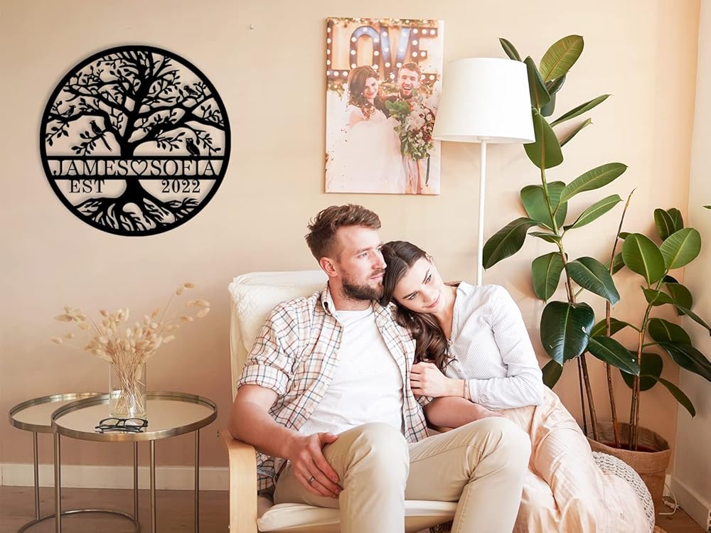 Personalized Tree of Life Metal Sign, Custom Name Sign, Tree of Life Wall Decor, Personalized Metal Tree Sign, Personalized Tree of Life Wall Decor, Custom Metal Signs Personalized-Ruum Studio Home