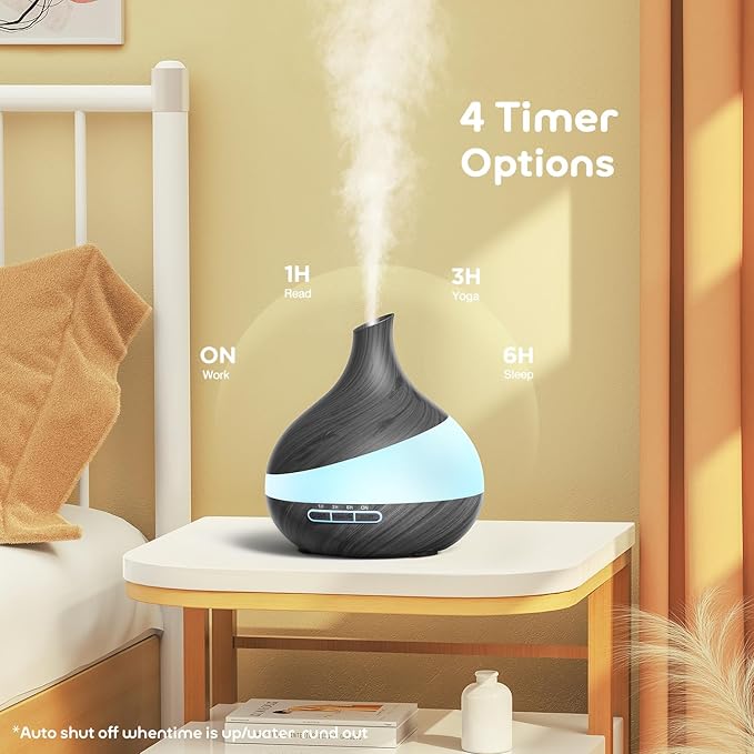 500ML Essential Oil Diffuser: Aroma Diffuser with Remote Control for Hotel Spa Yoga Room - Humidifiers for Bedroom with 14 Colors LED Night Light for Kids/Women Home Relaxation-Ruum Studio Home