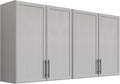FIMELLO 59" Laundry Room Cabinets Wall Mounted, Kitchen Wall Cabinet with Adjustable Shelf, Wall Cabinets with Doors for Laundry Room, Upper Cabinets for Bathroom, Gray-Ruum Studio Home