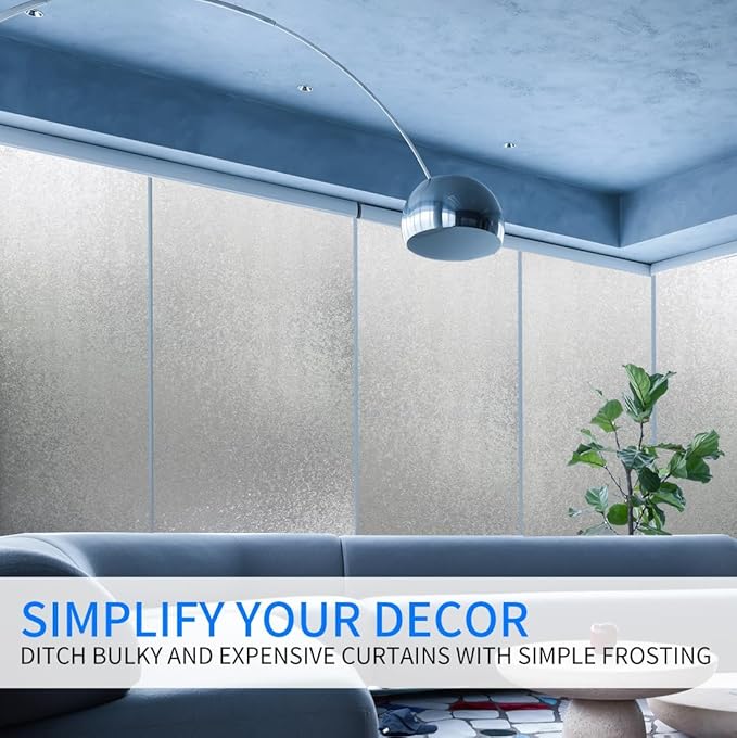 Window Film Privacy Day and Night with Installation Tools, Static Cling Glass Film Ideal for Home Shower Office Glass Door (Flash Diamond, 35.4 x 78.7 Inch)-Ruum Studio Home