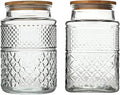 Large Glass Storage Jar, 2 Pack 60 FL OZ Glass Food Storage Containers with Bamboo Lid, Kitchen Containers Cereal Canisters Decorative Jar for Candy Snack Cookies Coffee Tea Nuts Airtight Glass Jars-Ruum Studio Home