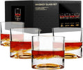 American Peaks Heavy Crystal Whiskey Glasses Gift Set of 4, Thick Freezable Bourbon Glass 1lb Each, Premium Whiskey Gifts for Men, Frozen Crystal Chills Cocktails, 10 oz-Ruum Studio Home