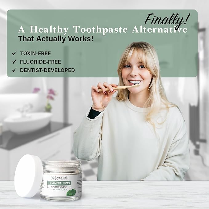 Remineralizing Tooth Powder | Fluoride-Free Hydroxyapatite Formula | Supports Enamel Strength & Oral Wellness | Safe, Clean Ingredients | Cool Mint Flavor-Ruum Studio Home