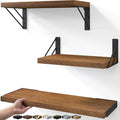 BAYKA Floating Shelves for Wall, Book Shelf for Bedroom, Wall Decor Shelves for Living Room Kitchen, Mounted Wood Floating Shelf for Home Decor, Corner Shelf for Bathroom, Office(Set of 3)-Ruum Studio Home