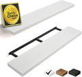 BAYKA Floating Shelves for Wall, 36 inches Long Wall Mounted Rustic Wood Shelves for Bathroom, Bedroom, Living Room, Kitchen, Office, Hanging Shelf for Books/Storage/Decor(White,Set of 2)-Ruum Studio Home