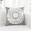 HWY 50 Grey Gray Decorative Throw Pillow Covers 18x18 Inch (1 Piece), Modern Embroidered Cotton Farmhouse Cushion Cover Pillow Case for Couch Living Room Bed Sofa, Sunflower-Ruum Studio Home