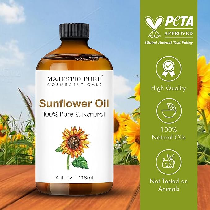 Majestic Pure Sunflower Essential Oil with Glass Dropper - Huge 4 Fl Oz - 100% Pure and Natural Black Pepper Oil - Premium Grade Essential Oils for Diffuser, Aromatherapy, Soap and Candle Making-Ruum Studio Home
