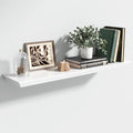 Floating Shelves for Wall, 36 Inch Long Wall Mounted White Hanging Shelf for Kitchen, Living Room, Office, Bedroom, Bathroom, Retro Vintage Wood Bookshelf for House Decor-Ruum Studio Home