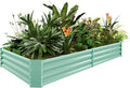 Land Guard 8×4×1ft Galvanized Metal Raised Garden Bed, Metal Planter Kit Box Outdoor for Deep-Rooted Vegetables, Flowers, Green and Herbs (Lime Green)…-Ruum Studio Home