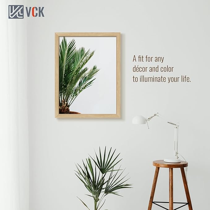 VCK 18x24 Oak Wood Frame for Poster & Picture, Natural Solid Wood Photo Frames 3 Pack, Wall Mounting Hanging-Ruum Studio Home