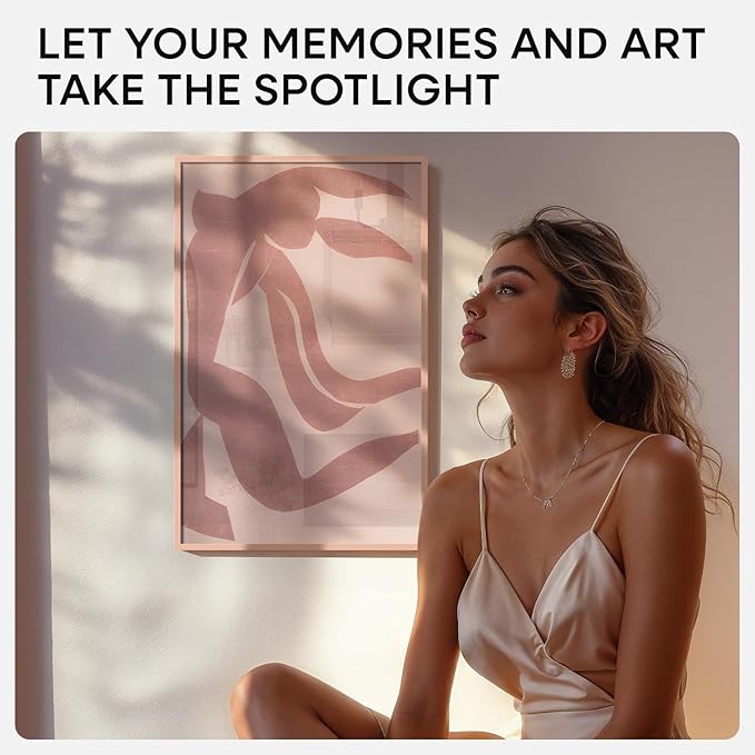 Homeforia 14x22 Picture Frame Rose Gold, High End Metal 14x22 Poster Frames with Mat 12x16 inch Photo, 14 x 22 Rose Gold Frame Matted to 12 by 16 Print, 22x14 Frame, Tempered Glass, Wall Kit, Set of 1-Ruum Studio Home