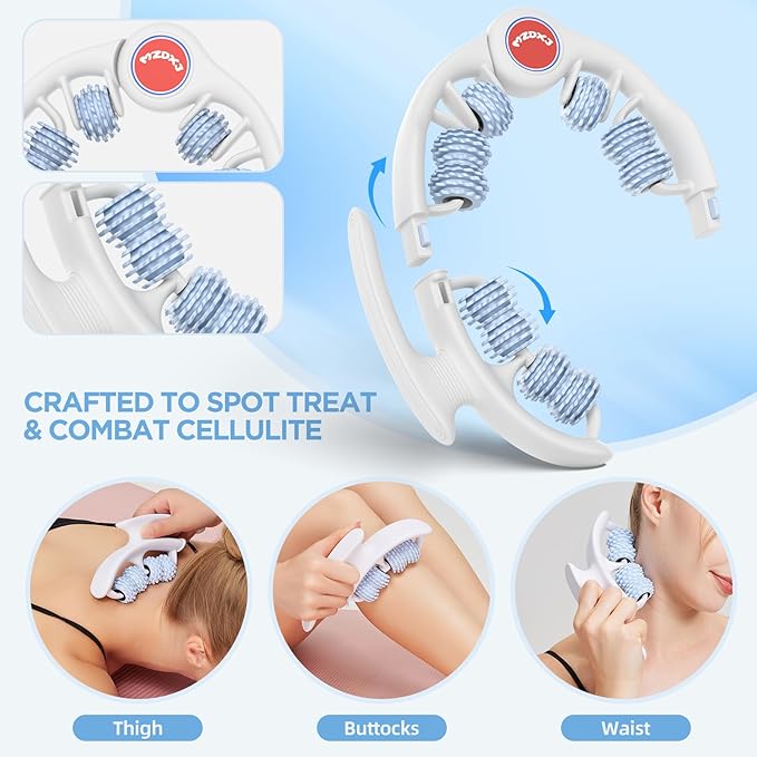 Cellulite Massage Tool Deep Fascia Massager & Dimpled Skin Remover for Legs - Anti-Cellulite Roller Tech with Lymphatic Drainage, Smooth Skin & Pain Relief for Thighs & Buttocks Sculpting-Ruum Studio Home