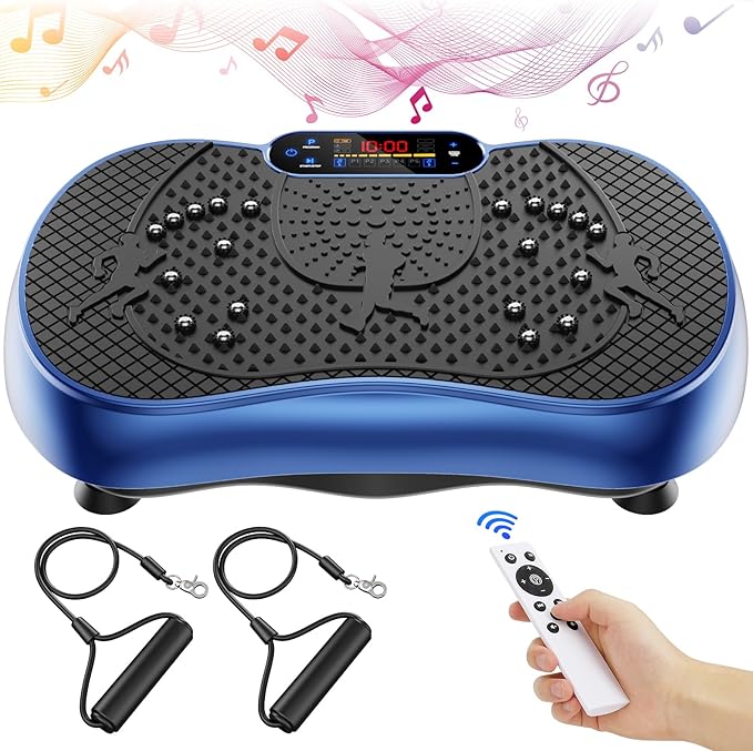 Vibration Plate Exercise Machine, 180 Speed Levels Vibration Plate for Lymphatic Drainage, Whole Body Workout Vibrating Fitness Platform, Effective for Weight Loss, Shaping, Toning & Wellness-Ruum Studio Home