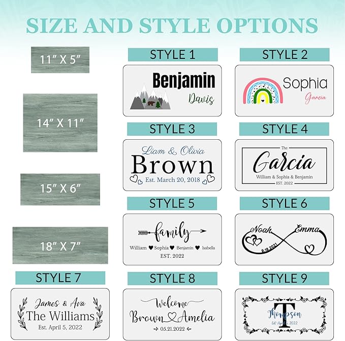 Custom Wood Sign Prsonalized Text Business Home Decor, Personalized Rustic Plaque Board Hanging Wooden Name Sign for Wall Art, Customized Signs Plank Decoration Gifts for Wedding Family Farmhouse Kitchen, Rectangle-Ruum Studio Home