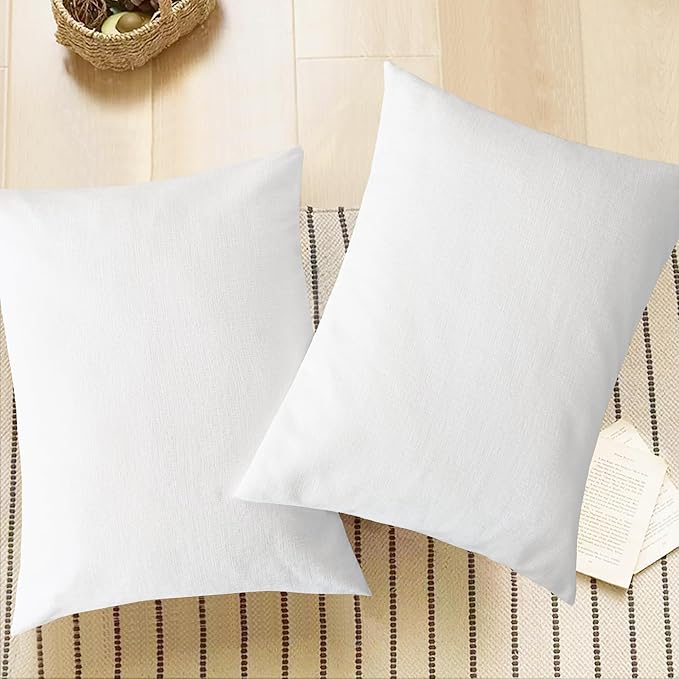 CaliTime Throw Pillow Covers Decorative 20 X 26 Inches Pack of 2 Cozy Chenille Standard Pillow Shams Cases for Couch Sofa Bed Living Room Home True White-Ruum Studio Home