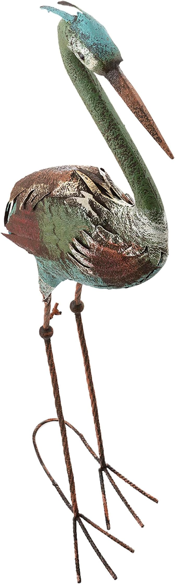 Alpine Corporation 40" Tall Outdoor Rustic Metal Crane Statue Yard Art Decoration-Ruum Studio Home