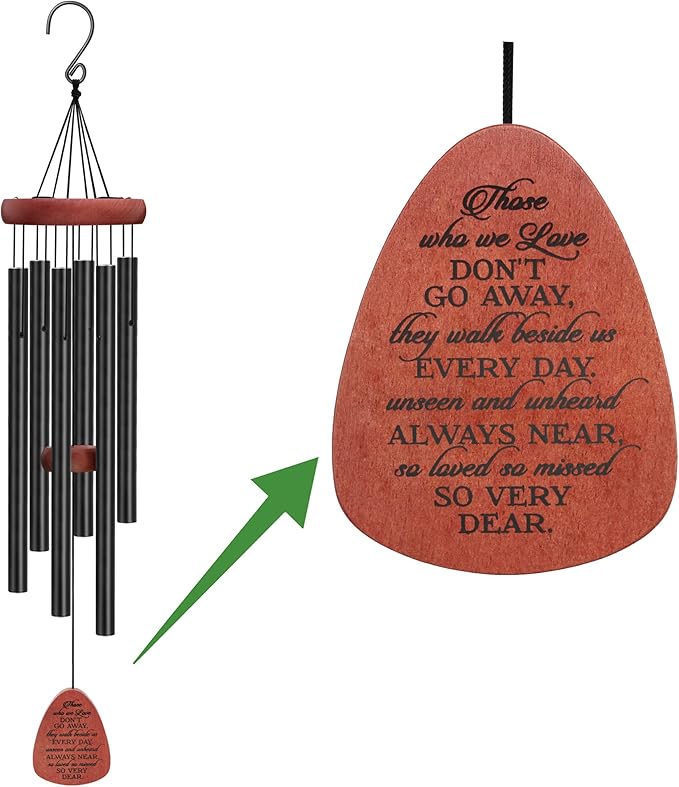 Memgift Memorial Wind Chimes - Sympathy Gift for Loss of Loved one, Weather-Resistant Outdoor Keepsake for Garden in Memory of Family-Ruum Studio Home