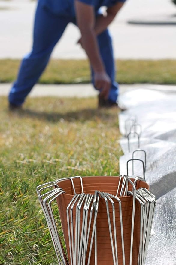 Ashman Garden Landscape SOD Staples and Stakes Pins for Weed Barrier Fabric, Ground Cover, Garden Hose, Lawn Drippers, Drip Irrigation Tubing, 1000 Pack Heavy Duty & Anti Rust-Ruum Studio Home