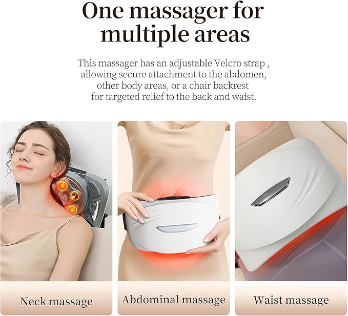 Intelligent Heated Massage Belt, Multi-Function Kneading Massager with Red Light Therapy, Natural Stone Massage for Waist and Abdomen-Ruum Studio Home
