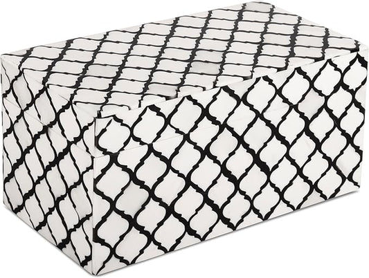 Handicrafts Home Handmade Moroccan Pattern Inspired Decorative Box - Large Storage Organizer for Neck Chains, Watches, Memory Keepsakes - Boho Style Treasure Box, Multipurpose Gift - B&w, 10x5x5-Ruum Studio Home