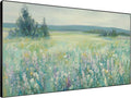 SIGNWIN 46"x72" Extra Large Framed Wall Art Wildflower Meadow Landscape Soft Pastel Nature Illustration for Home Living Room Bedroom Decor (Frame Assembly Required)-Ruum Studio Home