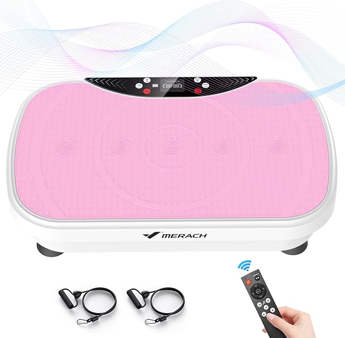 MERACH Vibration Plate Exercise Machine, Vibration Plate for Lymphatic Drainage Weight Loss, Vibrating Plate Exercise Machine with Bluetooth and LED Display, Workout Equipment for Women Men Home-Ruum Studio Home