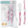 Cherish Baby Care Baby Toothbrush & Toddler Toothbrush Set (0-2 Years) - BPA-Free & Safety-Tested, 2023 Award Winner, Food-Grade Silicone (Pink)-Ruum Studio Home
