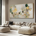 Abstract Canvas Wall Art Gold Circle Painting Green Artwork Framed Wall Prints 29"x 58" Office Wall Decor Colorful Pictures for Living Room Bedroom-Ruum Studio Home