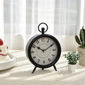 Vintage Decorative Desk and Shelf Clock, Rustic Mantel Clock Farmhouse Clock,Black Table Clock on Stand, Silent Non-Ticking 10.3 * 7.3 inch-Ruum Studio Home