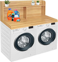 Royxen 2-Tier Washer Dryer Countertop,19.5" H Wood Washer Dryer Topper with Storage Shelf,Laundry Countertop Over Washer and Dryer, Universal Fit for Laundry Room Organization (Oak, 54" W X 27.5" D)-Ruum Studio Home
