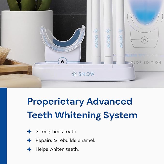 Snow Teeth Whitening Kit - Snow Teeth Whitening Serum and LED Mouthpiece Whitener, Formulated with Hydroxyapatite, Good for 2 Months - Wired Kit with 1 Wand-Ruum Studio Home