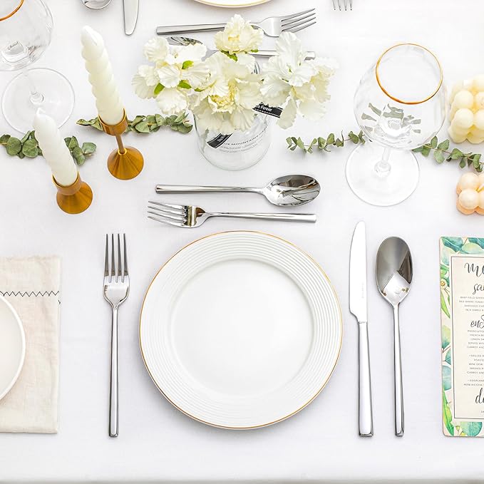 KINGSTONE Silverware Set, 60-Piece Forged Flatware Set Cutlery Set Premium Stainless Steel, Service for 12, for Kitchen, Home, Wedding, Party, Mirror Polished and Dishwasher Safe-Ruum Studio Home