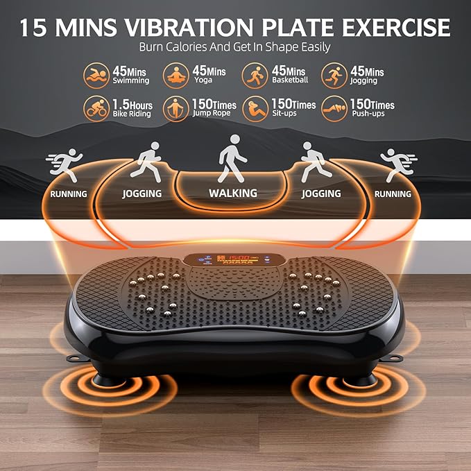 Vibration Plate Exercise Machine, Lymphatic Drainage Machine for Weight Loss, Full Body Workout Vibrate Fitness Platform, Helps Toning Shaping Wellness Home Gyms Workout - Max User Weight 330lbs-Ruum Studio Home