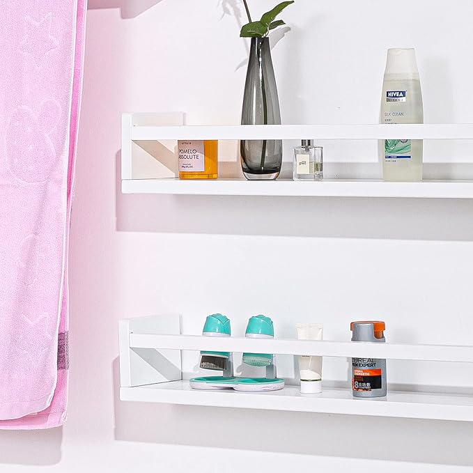AZSKY Classic Nursery Book Shelves White Wall Book Shelves Kids Bookshelf for Bedroom Bathroom Décor Wall Ledge Shelves 36 in Hanging Shelves a Set of 3-Ruum Studio Home