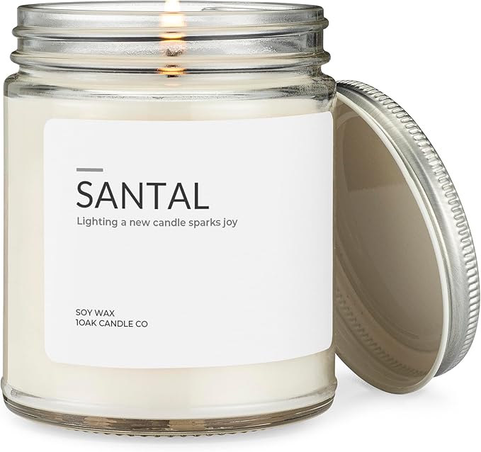 1OAK Soy Santal Candle (Santal) - Soy Wax Scented Candle - Candles for Home Scented - Long Burning Candles Premium - Hand-Poured (7oz.)-Ruum Studio Home