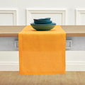 Solino Home Linen Table Runner 108 Inches Long - 100% Pure Linen Tangerine Yellow Dining Table Runner 14 x 108 Inch - Fete-Ruum Studio Home