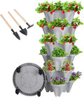 Vertical Planter 6 Tier Stackable Planters Garden Planters Strawberry Herb Flower and Vegetable Planter Indoor Outdoor Gardening Pots with Removable Wheels and Tools-Ruum Studio Home