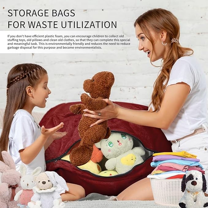 Bean Bag Chair for Adults 6FT,Soft Removable Cover for Teens/Girls Bedroom,Fluffy Giant Round Floor Beanbag Lounger Chairs (No Filler,Claret)-Ruum Studio Home