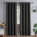 Blackout Curtains 84 Inch Length for Bedroom, Thermal Insulated Blackout Curtains 2 Panels Set, Solid Grommet Privacy Room Darkening Drapes for Living Room Windows(W52 x L84, Dark Grey)-Ruum Studio Home