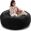 4FT Large Bean Bag Chairs,Big Adult Size Memory Foam Beanbags with Filler Included,Machine Washable Corduroy Cover,Ultra Soft Plush Gaming Bing Bag Puff Chair for Dorm, Living Room & Bedroom (Black)-Ruum Studio Home