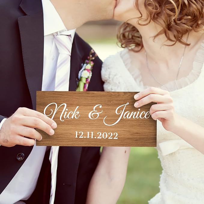 Custom Wood Sign Prsonalized Text Business Home Decor, Personalized Rustic Plaque Board Hanging Wooden Name Sign for Wall Art, Customized Signs Plank Decoration Gifts for Wedding Family Farmhouse Kitchen, Rectangle-Ruum Studio Home