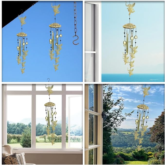 Elephants Wind Chimes for Outside,42" Metal Wind Chinme Indoor/Ourdoor Garden Yard Decoration Patio Home Porch Decor,Unique Windchimes Memorial/House Warming/Birthday Gifts,Elephant Gifts for Women-Ruum Studio Home