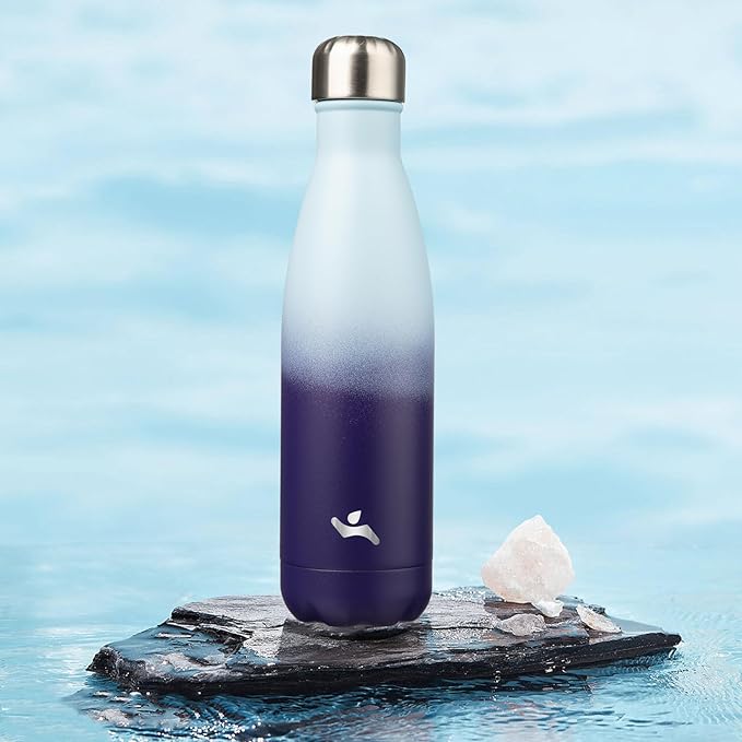 Insulated Water Bottles,17 oz Double Wall Stainless Steel Vacumm Metal Flask for Sports Travel,Ocean Dream-Ruum Studio Home