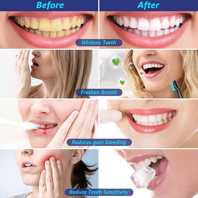 7.5% Nano Hydroxyapatite Toothpaste,6 Pack Fresh Breath Toothpaste for Remineralizing Enamel & Sensitive Relief,Whitening,Antiplaque,Natural Peppermint,Fluoride-Free-Ruum Studio Home