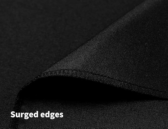 Surmente Square Tablecloth for Square or Round Tables 100% Polyester 85x85 Inch Table Cloth for Weddings, Banquets, or Restaurants (Black)-Ruum Studio Home