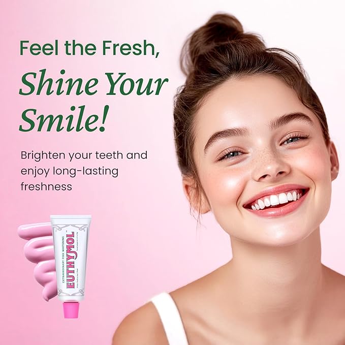 EUTHYMOL Whitening Toothpaste (3.7fl oz*3, Pack of 3) - Stain Removal in 2 Weeks, Long-Lasting Freshness for Sensitive Gum & Teeth. Bad Breath, Cavity Prevention. Recyclable Aluminum Tube-Ruum Studio Home