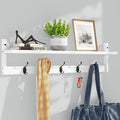 AMBIRD Wall Hooks with Shelf | Entryway Hanging Wood Coat Hooks | Wall-Mounted Rack with 5 Dual Hooks | Bathroom, Living Room, Bedroom (Modern).-Ruum Studio Home