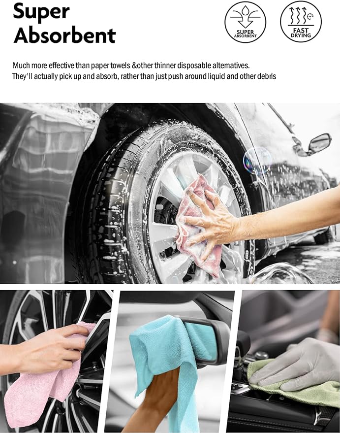 Fantasticlean Microfiber Cleaning Cloth Roll -75 Pack, Tear Away Microfiber Towels, 12" x 12", Reusable, Washable, Scratch Free, Ultra Absorbent Dish Rags for Car, Home, Garage or Shop (Blue)-Ruum Studio Home