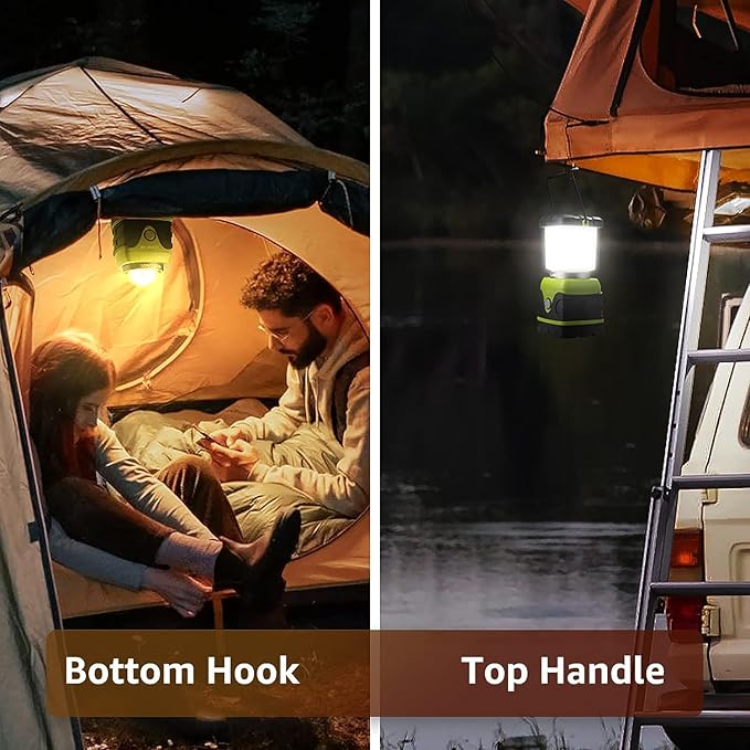 LE 1000LM Battery Powered LED Camping Lantern, Waterproof Tent Light with 4 Light Modes, Camping Essentials, Portable Lantern Flashlight for Camping, Emergency Light, Power Outages, Not Rechargeable-Ruum Studio Home