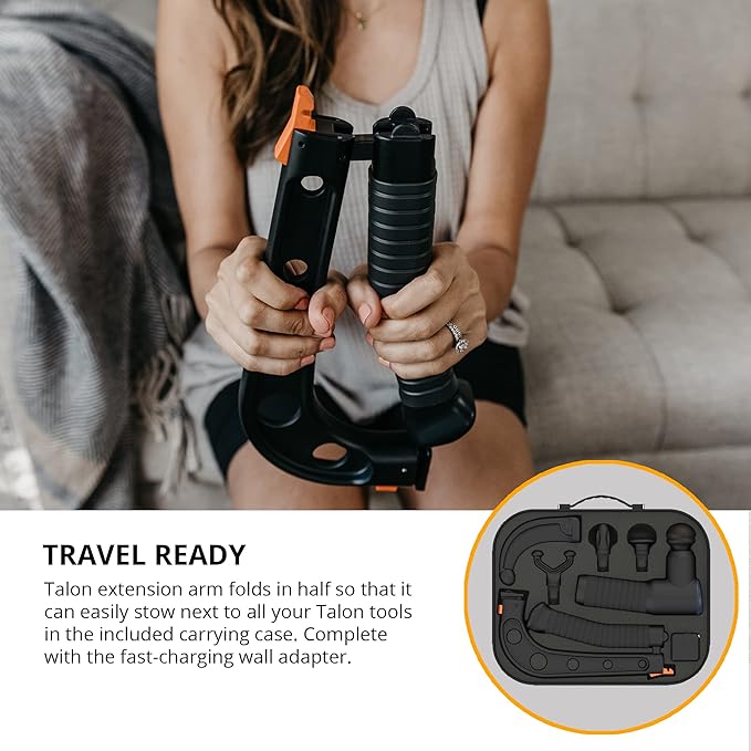 Talon Percussion Massage Gun + Massage Cane + Gun Holder System - Deep Tissue Muscle Massager with Arm Attachment for Whole Body Pain Relief, Upper and Lower Back, Neck & Shoulder Relaxer-Ruum Studio Home